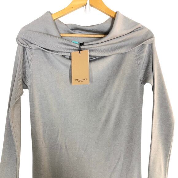 M.M. LaFleur Lalita 1.0 Dress Silk Jersey Off Shoulder Midi Light Gray NWT  XS - Picture 6 of 11